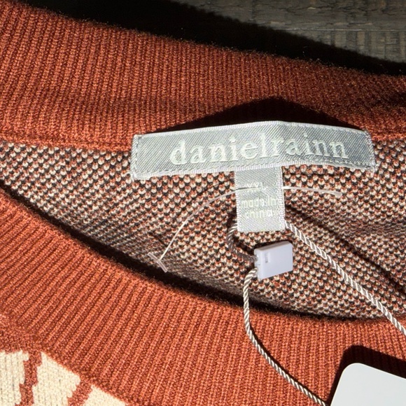 NWT Women's plus size 2X sweater Daniel Rainn Rust‎ and Cream Knit Sweater - Picture 5 of 5